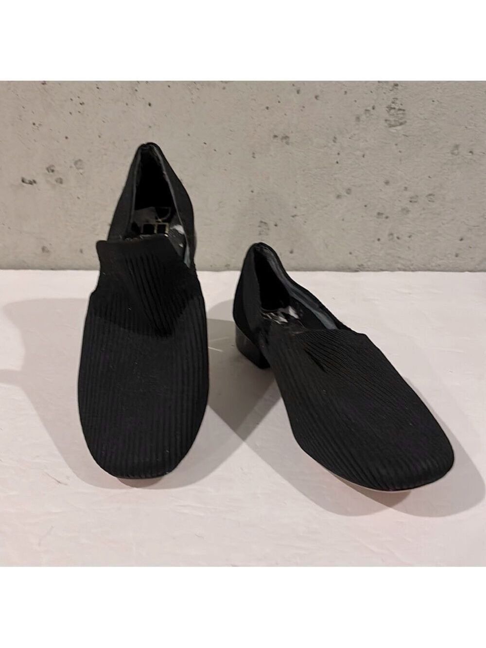 Deltan Black Knit Almond Toe Slip On Loafers - Size 7